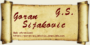 Goran Šijaković vizit kartica